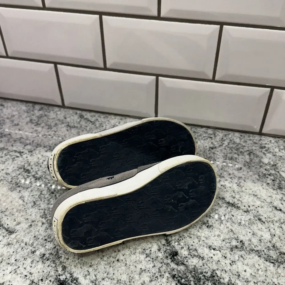 Ralph Lauren Bal Harbour Repeat Slip-On Sneaker, GREY/Navy, Toddler 10/26.5 Boat